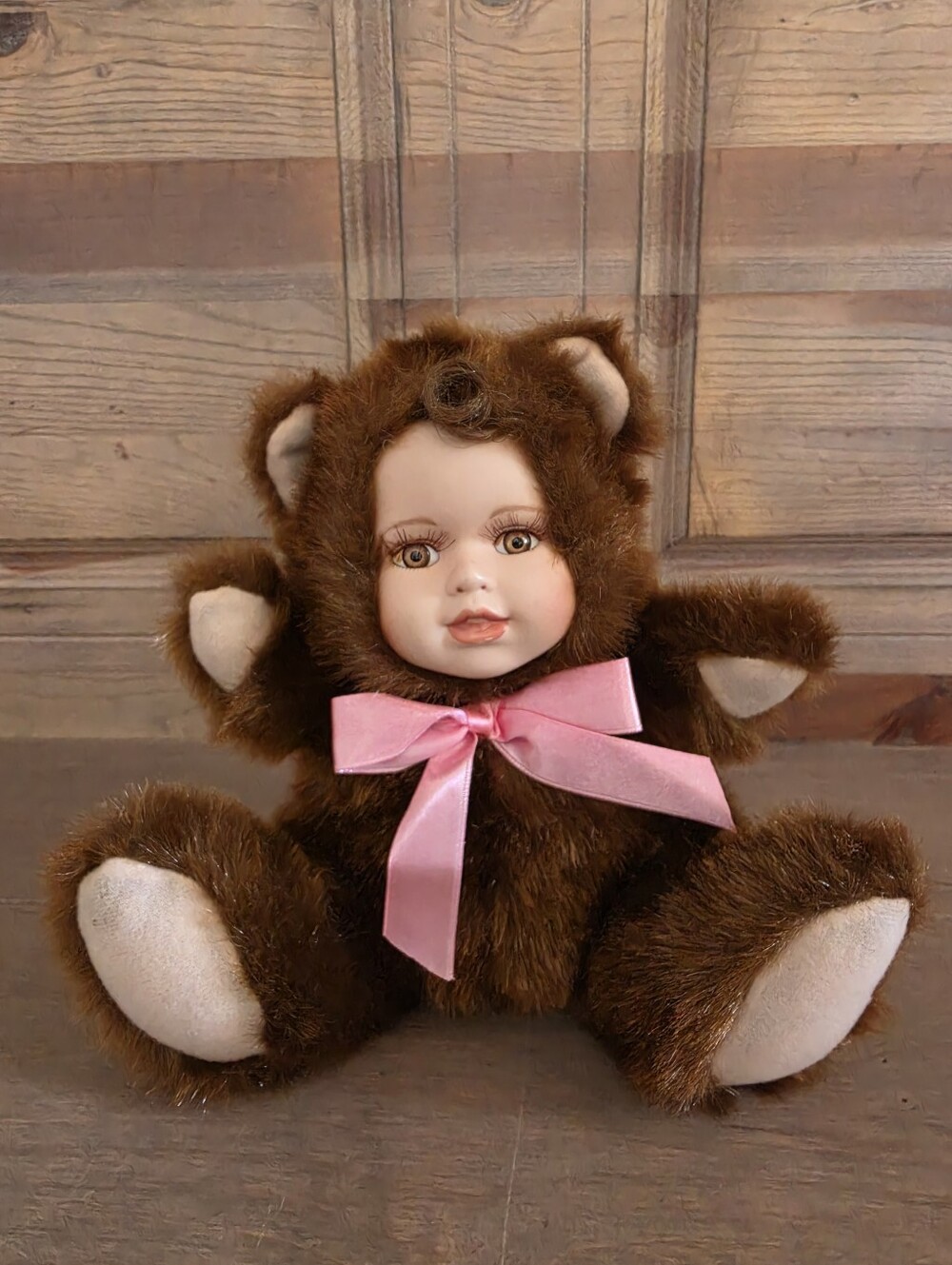 Vintage 1980s Seymour Mann Porcelain Teddy Bear Doll